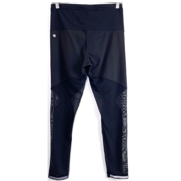 LULULEMON × SoulCycle Rare Logo Meshed 7/8 Leggings Tights in Black Size 8 - Picture 5 of 11